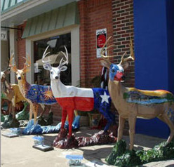 Llano Texas painted fiberglass deer