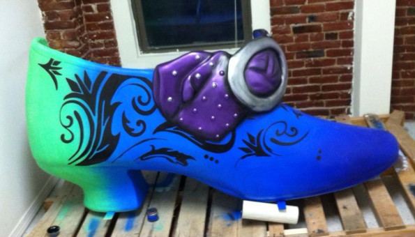 Painted Fiberglass Shoe Bench (1)