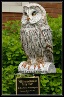 Glittered Great Grey Owl by Anne D'Arcangelis
