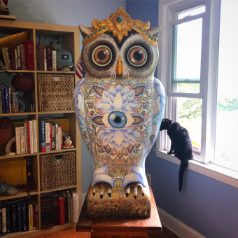 Finished Mandal-Owl by Sally Martin