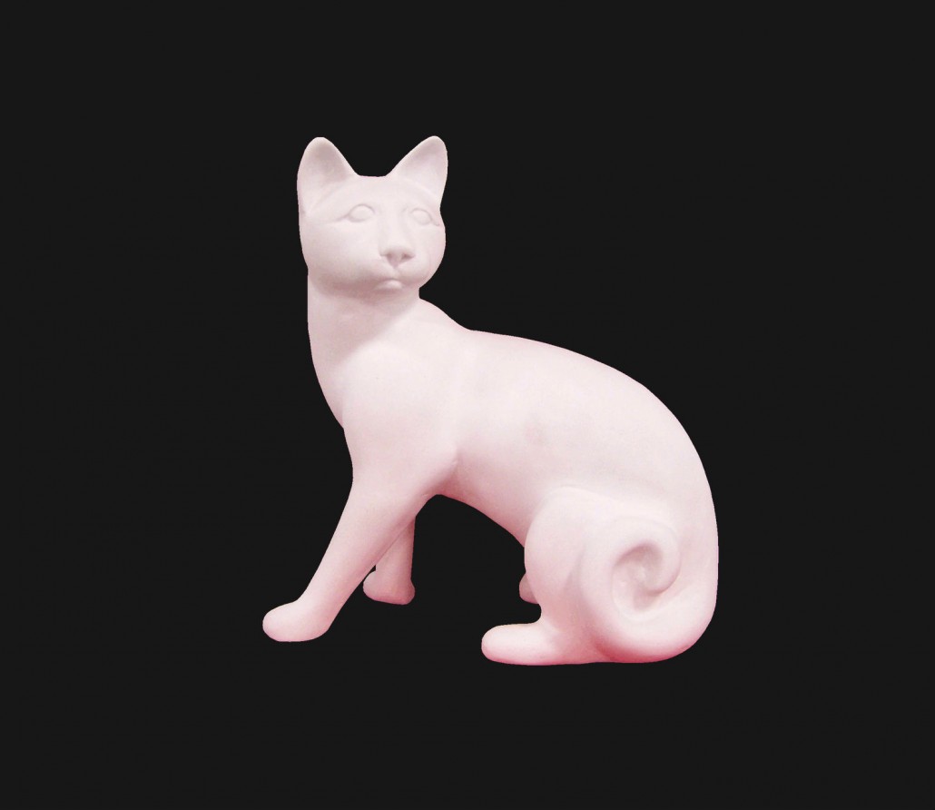 Paintable resin cat statue for fiberglass cat art project