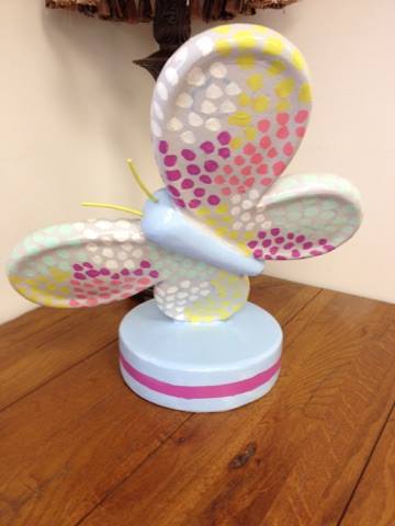 Painted fiberglass butterfly for Wings of Hope fiberglass art project